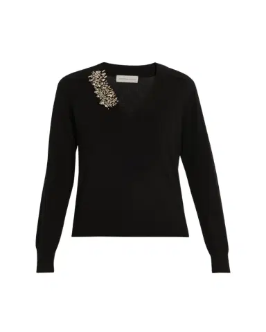 Dries Van Noten Tinker Embellished Cashmere Sweater | Thumbnail 1 Dries Van Noten Tinker Embellished Cashmere Sweater | Thumbnail 1