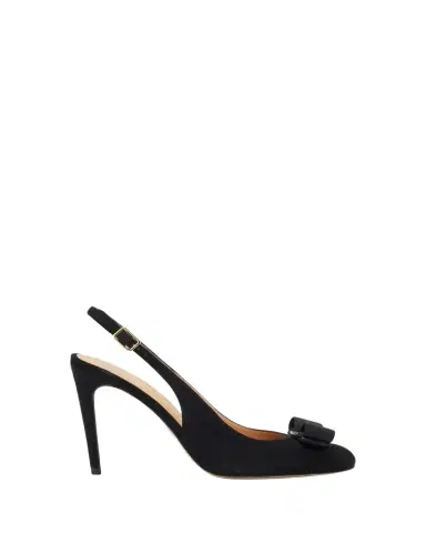 Ferragamo 95mm Vibily Bow Suede Slingback Pumps | Thumbnail 1 Ferragamo 95mm Vibily Bow Suede Slingback Pumps | Thumbnail 1