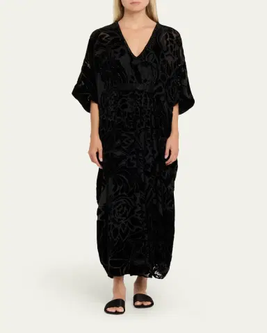 Natori Nouveau Velvet Beaded Burnout Caftan | Thumbnail 2 Natori Nouveau Velvet Beaded Burnout Caftan | Thumbnail 2