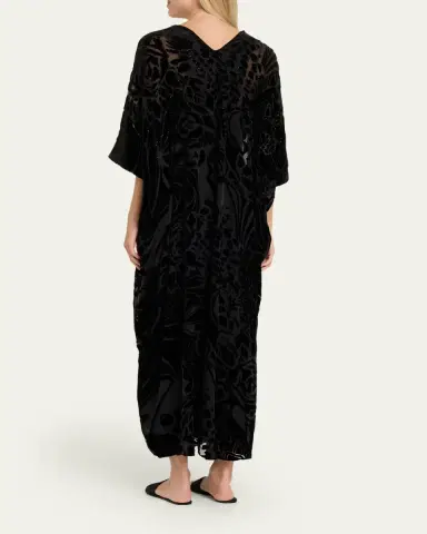 Natori Nouveau Velvet Beaded Burnout Caftan | Thumbnail 3 Natori Nouveau Velvet Beaded Burnout Caftan | Thumbnail 3
