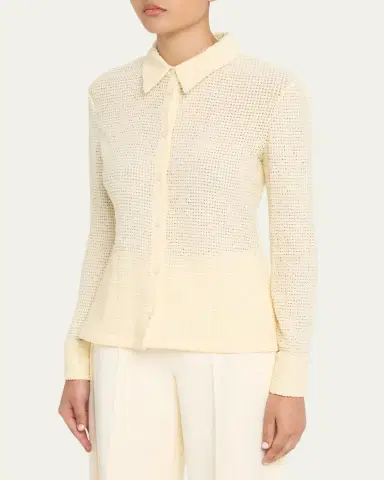 Jil Sander Openwork Cotton Knit Shirt | Thumbnail 4 Jil Sander Openwork Cotton Knit Shirt | Thumbnail 4