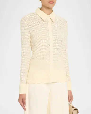 Jil Sander Openwork Cotton Knit Shirt | Thumbnail 8 Jil Sander Openwork Cotton Knit Shirt | Thumbnail 8
