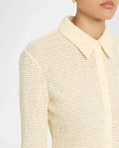 Jil Sander Openwork Cotton Knit Shirt | Thumbnail 9 Jil Sander Openwork Cotton Knit Shirt | Thumbnail 9