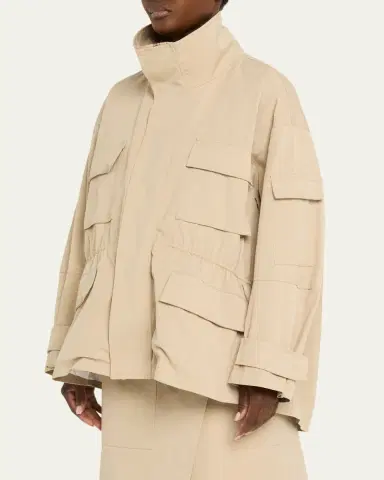 Plan C Oversized Nylon Utility Jacket | Thumbnail 4 Plan C Oversized Nylon Utility Jacket | Thumbnail 4