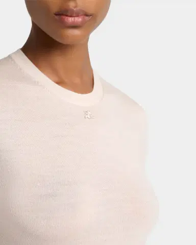 Courrèges Merino Wool Knit Short-Sleeve Top | Thumbnail 9 Courrèges Merino Wool Knit Short-Sleeve Top | Thumbnail 9