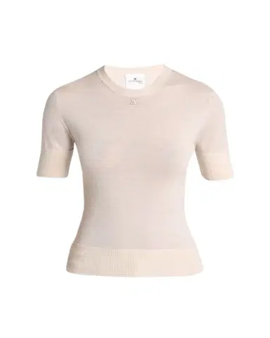 Courrèges Merino Wool Knit Short-Sleeve Top | Thumbnail 1 Courrèges Merino Wool Knit Short-Sleeve Top | Thumbnail 1