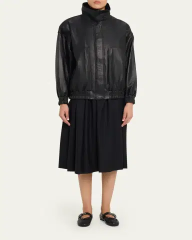 AEXAE Leather Double-Collar Jacket | Thumbnail 2 AEXAE Leather Double-Collar Jacket | Thumbnail 2