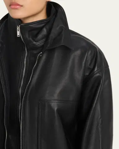 AEXAE Leather Double-Collar Jacket | Thumbnail 5 AEXAE Leather Double-Collar Jacket | Thumbnail 5