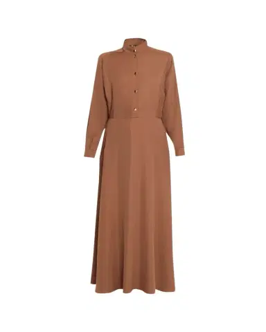 Loro Piana Airy Cady Silk-Wool Long-Sleeve Dress | Thumbnail 1 Loro Piana Airy Cady Silk-Wool Long-Sleeve Dress | Thumbnail 1