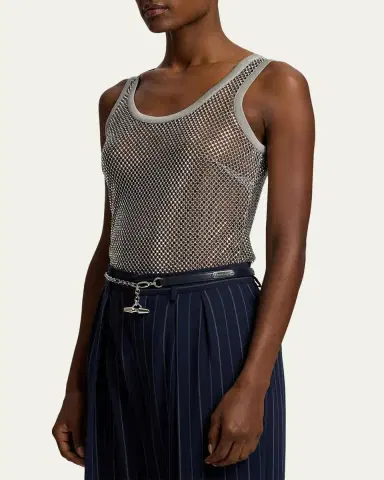 Ralph Lauren Collection Melony Embellished Mesh Tank Top | Thumbnail 4 Ralph Lauren Collection Melony Embellished Mesh Tank Top | Thumbnail 4