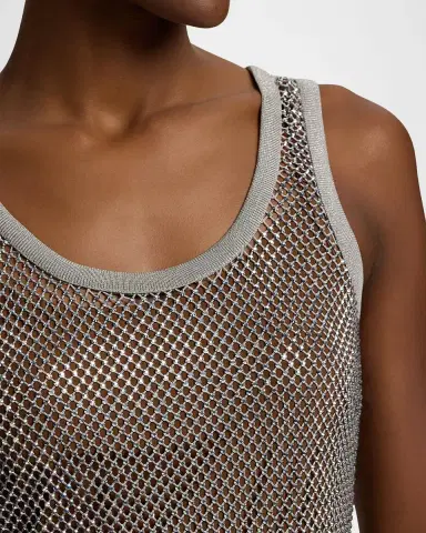 Ralph Lauren Collection Melony Embellished Mesh Tank Top | Thumbnail 9 Ralph Lauren Collection Melony Embellished Mesh Tank Top | Thumbnail 9