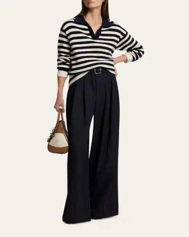 Ralph Lauren Collection Striped Cashmere Polo Sweater | Thumbnail 2 Ralph Lauren Collection Striped Cashmere Polo Sweater | Thumbnail 2