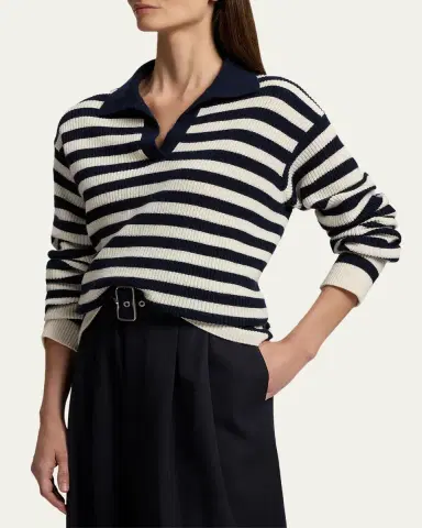 Ralph Lauren Collection Striped Cashmere Polo Sweater | Thumbnail 4 Ralph Lauren Collection Striped Cashmere Polo Sweater | Thumbnail 4