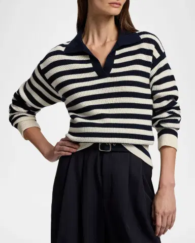 Ralph Lauren Collection Striped Cashmere Polo Sweater | Thumbnail 8 Ralph Lauren Collection Striped Cashmere Polo Sweater | Thumbnail 8