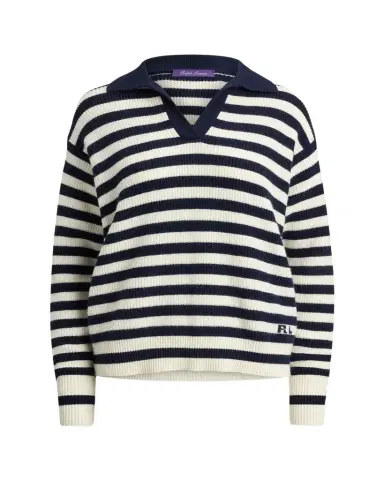 Ralph Lauren Collection Striped Cashmere Polo Sweater | Thumbnail 1 Ralph Lauren Collection Striped Cashmere Polo Sweater | Thumbnail 1