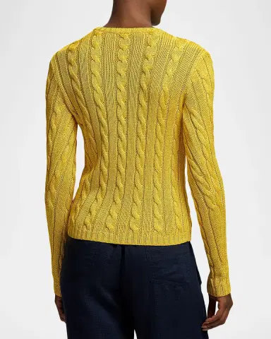 Ralph Lauren Collection Cable-Knit Silk Crewneck Sweater | Thumbnail 6 Ralph Lauren Collection Cable-Knit Silk Crewneck Sweater | Thumbnail 6