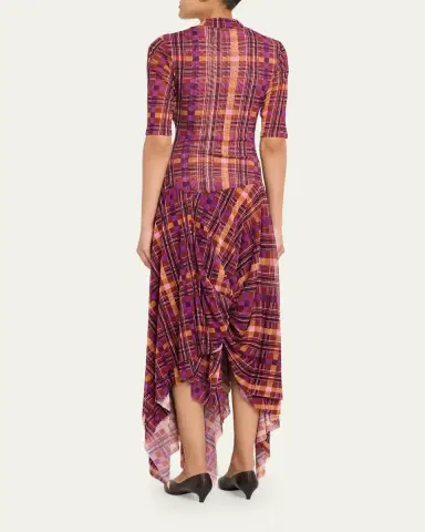 Diane von Furstenberg argot Plaid-Print esh Handkerchief axi Dress | Thumbnail 3 Diane von Furstenberg argot Plaid-Print esh Handkerchief axi Dress | Thumbnail 3
