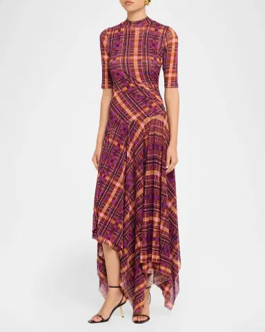 Diane von Furstenberg argot Plaid-Print esh Handkerchief axi Dress | Thumbnail 8 Diane von Furstenberg argot Plaid-Print esh Handkerchief axi Dress | Thumbnail 8