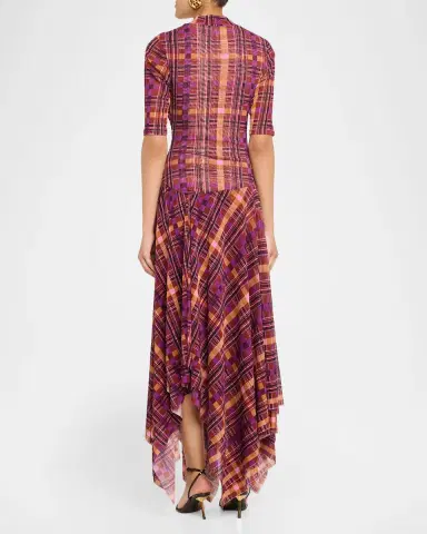 Diane von Furstenberg argot Plaid-Print esh Handkerchief axi Dress | Thumbnail 9 Diane von Furstenberg argot Plaid-Print esh Handkerchief axi Dress | Thumbnail 9