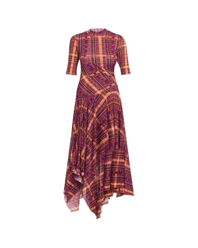 argot Plaid-Print esh Handkerchief axi Dress argot Plaid-Print esh Handkerchief axi Dress