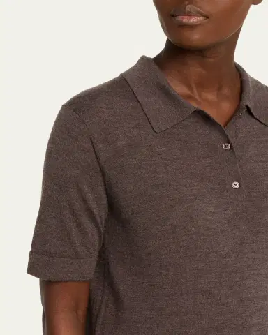 Loulou de Saison Migo Fine Cashmere Polo Sweater | Thumbnail 5 Loulou de Saison Migo Fine Cashmere Polo Sweater | Thumbnail 5