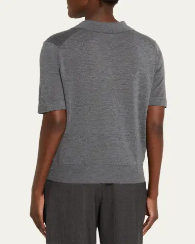 Loulou de Saison Migo Fine Cashmere Polo Sweater | Thumbnail 8 Loulou de Saison Migo Fine Cashmere Polo Sweater | Thumbnail 8