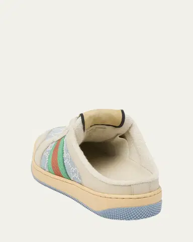 Gucci GG Pearly Denim and Leather Screener Mules | Thumbnail 2 Gucci GG Pearly Denim and Leather Screener Mules | Thumbnail 2
