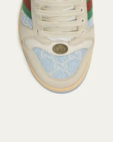 Gucci GG Pearly Denim and Leather Screener Mules | Thumbnail 3 Gucci GG Pearly Denim and Leather Screener Mules | Thumbnail 3