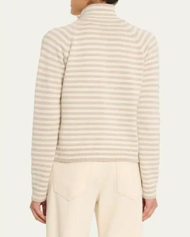 Max Mara Striped Turtleneck Cashmere Sweater | Thumbnail 3 Max Mara Striped Turtleneck Cashmere Sweater | Thumbnail 3