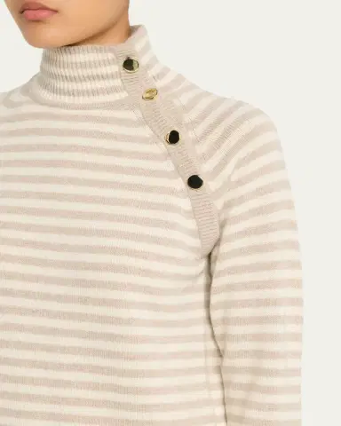 Max Mara Striped Turtleneck Cashmere Sweater | Thumbnail 5 Max Mara Striped Turtleneck Cashmere Sweater | Thumbnail 5