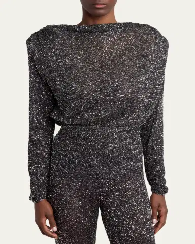 Valentino Garavani Sequined Dolman-Sleeve Sweater | Thumbnail 4 Valentino Garavani Sequined Dolman-Sleeve Sweater | Thumbnail 4