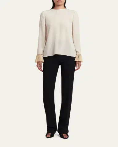 Valentino Garavani Flutter-Cuff Matte Shirt | Thumbnail 2 Valentino Garavani Flutter-Cuff Matte Shirt | Thumbnail 2
