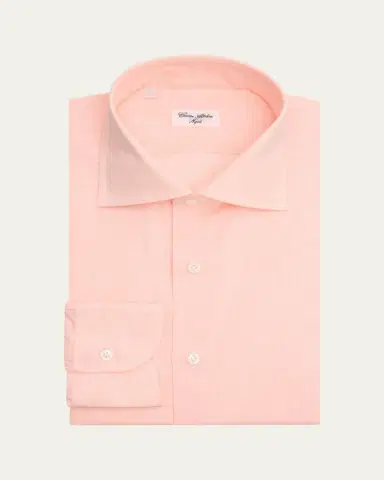 Cesare Attolini Men's Slubbed Check Cotton Dress Shirt | Thumbnail 3 Cesare Attolini Men's Slubbed Check Cotton Dress Shirt | Thumbnail 3