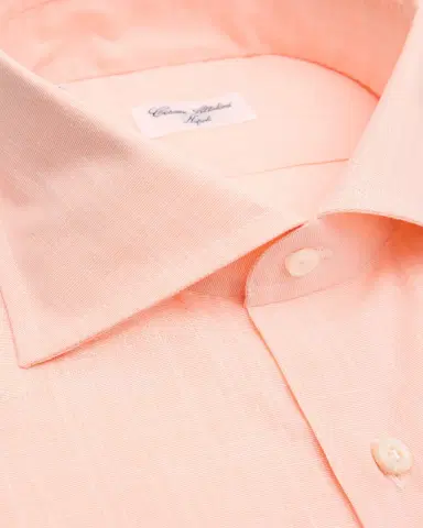 Cesare Attolini Men's Slubbed Check Cotton Dress Shirt | Thumbnail 4 Cesare Attolini Men's Slubbed Check Cotton Dress Shirt | Thumbnail 4