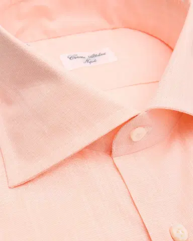 Cesare Attolini Men's Slubbed Check Cotton Dress Shirt | Thumbnail 6 Cesare Attolini Men's Slubbed Check Cotton Dress Shirt | Thumbnail 6