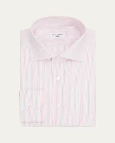 Cesare Attolini Men's Grid-Check Cotton Dress Shirt | Thumbnail 5 Cesare Attolini Men's Grid-Check Cotton Dress Shirt | Thumbnail 5