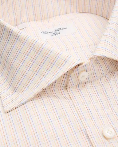 Cesare Attolini Men's Grid-Check Cotton Dress Shirt | Thumbnail 9 Cesare Attolini Men's Grid-Check Cotton Dress Shirt | Thumbnail 9