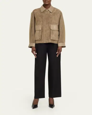 Giorgio Armani Suede Oversized Blouson Jacket | Thumbnail 2 Giorgio Armani Suede Oversized Blouson Jacket | Thumbnail 2