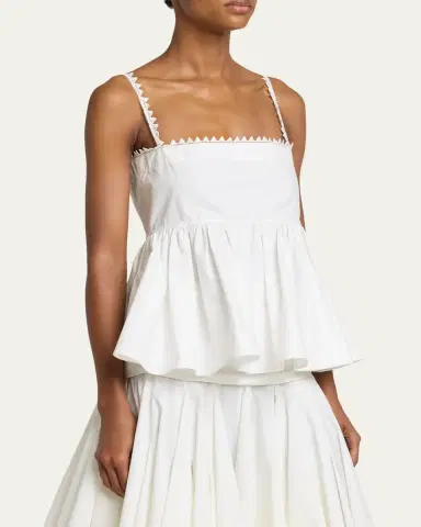 Jacquemus Sharktooth Trim Peplum-Hem Top | Thumbnail 4 Jacquemus Sharktooth Trim Peplum-Hem Top | Thumbnail 4
