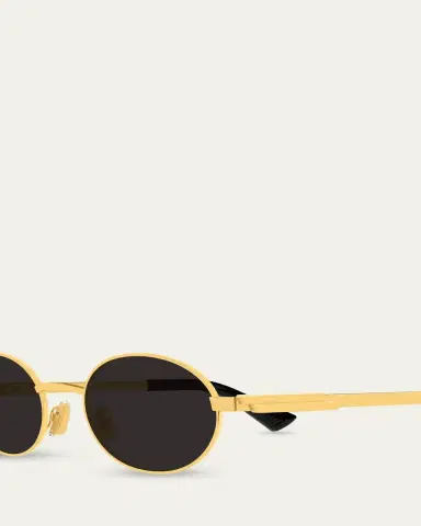 Bottega Veneta Bv1470S Golden Metal Oval Sunglasses | Thumbnail 3 Bottega Veneta Bv1470S Golden Metal Oval Sunglasses | Thumbnail 3