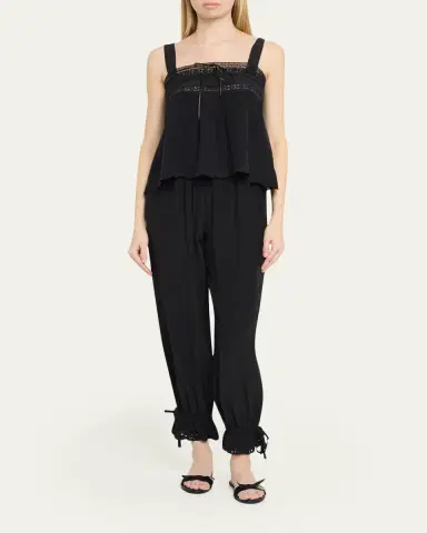 Ciao Lucia Pauli Silk Embroidered Pants | Thumbnail 2 Ciao Lucia Pauli Silk Embroidered Pants | Thumbnail 2