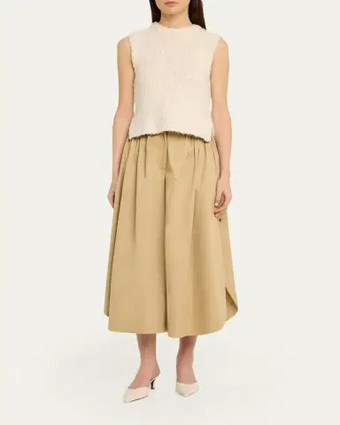 Adam Lippes Athena Pleated Wide-Leg Crop Tulip Pants | Thumbnail 2 Adam Lippes Athena Pleated Wide-Leg Crop Tulip Pants | Thumbnail 2