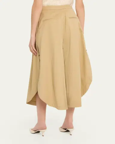 Adam Lippes Athena Pleated Wide-Leg Crop Tulip Pants | Thumbnail 3 Adam Lippes Athena Pleated Wide-Leg Crop Tulip Pants | Thumbnail 3