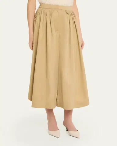 Adam Lippes Athena Pleated Wide-Leg Crop Tulip Pants | Thumbnail 4 Adam Lippes Athena Pleated Wide-Leg Crop Tulip Pants | Thumbnail 4
