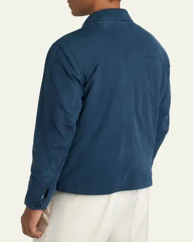 Brioni Men's Nubuck Leather Zip-Front Blouson Jacket | Thumbnail 3 Brioni Men's Nubuck Leather Zip-Front Blouson Jacket | Thumbnail 3