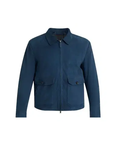 Brioni Men's Nubuck Leather Zip-Front Blouson Jacket | Thumbnail 1 Brioni Men's Nubuck Leather Zip-Front Blouson Jacket | Thumbnail 1