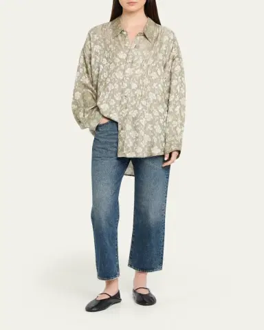 R13 Floral Pintuck Long-Sleeve Shirt | Thumbnail 2 R13 Floral Pintuck Long-Sleeve Shirt | Thumbnail 2