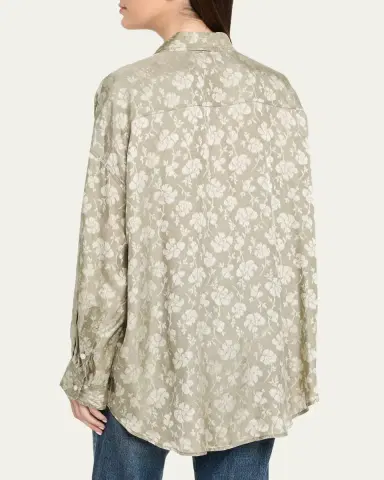 R13 Floral Pintuck Long-Sleeve Shirt | Thumbnail 3 R13 Floral Pintuck Long-Sleeve Shirt | Thumbnail 3
