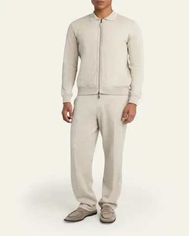 Brioni Men's Heathered Zip-Front Jacket | Thumbnail 2 Brioni Men's Heathered Zip-Front Jacket | Thumbnail 2