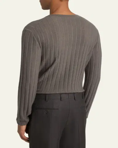 Brioni Men's Cashmere/Silk Henley Sweater | Thumbnail 3 Brioni Men's Cashmere/Silk Henley Sweater | Thumbnail 3
